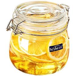 Tree House Food Storage Canisters, Small Glass Sealed jar Jam Container Member B Herbs Pot-A 500mlx2