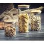 Food Storage Bottles Glass Jar Sealed Cans With Bamboo Cover Large Capacity Tampion Cereals Glass Bottle Tea Box,450Ml