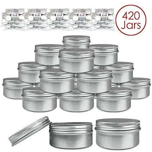 80g/80ml (420Pieces) Silver Aluminum Tin Storage Jar Containers with Screw top Lids 80g/80ml (420Pieces) Silver Aluminum Tin Storage Jar Containers with Screw top Lids