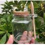 1Pcs 250ml/8.5oz Empty Clear Glass Jam Jar with Cork and Spoon Multipurpose Honey Candy Coffee Bath Salts Storage Canister Can Pot Tin Bottle Container Crock for Item Storage