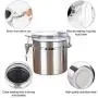 4-teiliges 5-Zoll Luftdichter Behälter Set aus Edelstahl, Lebensmittelbehälter mit Deckeln für Tee, Kaffee, Snacks, Milchpulver, Bohnen, Mehlbehälter mit Klar-Acryl-Deckel und Verriegelung