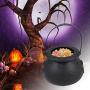 Garneck Halloween Candy Jars, Handheld Candy Buckets, Witch Cauldron Candy Holders for Halloween Party Hanging Props (8 pcs Black)