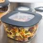 Rubbermaid Premier Food Storage Container, 14 Cup, 3 Pack, Grey