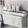 Küchenregal Floating Spices Hängebehälter Wandregal mit Towelhalter – Gewürzregal für Küche, Bad, Pantry, 2er Set (Farbe: Schwarz)