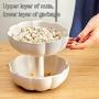 m?kvfa 2-Layer Pumpkin Candy Box, Creative Fashion Fruit Plate Food Storage Box for Oats, Pasta, Rice, Coffee, Tea, Snacks, Nuts (Gray)