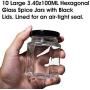 10-Pack Magnetic Glass Jars Large 100ml with Black Lids Custom Spice Rack Gift Kit