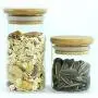Glass Food Storage Containers with Lids - Set of 2 Kitchen Canisters - Big and Small Airtight Food Jar for Pantry Candy Cookie Rice Spice Sugar or Flour Container by X-Value