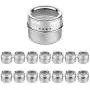 15 Magnetic Spice Tins with Strong Clear Top Lid. Stainless Steel Round Storage Spice Jar, Shake or Pour lid, Magnetic Canisters, Magnetic on Refrigerator and Grill. Set of 15 Tins. 15 Magnetic Spice Tins with Strong Clear Top Lid. Stainless Steel Round Storage Spice Jar, Shake or Pour lid, Magnetic Canisters, Magnetic on Refrigerator and Grill. Set of 15 Tins.