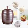 Ceramic Pottery Cereal Containers Canister Cookie Jar With Lids, Airtight Food Storage Containers Bins Large For Kitchen Pantry Organization Flour Rice Candy Bulk, 15L, 27x42cm (Color : Brown)