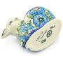 Polish Pottery 4?-inch Bunny Shaped Jar (Bold Blue Poppies Theme) Signature UNIKAT + Certificate of Authenticity