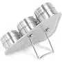 Internets Best Triangle Magnetic Spice Rack | 6 Jars | Round Storage Spice Rack Set | Clear Sift and Pour Lid | Stainless Steel Internets Best Triangle Magnetic Spice Rack | 6 Jars | Round Storage Spice Rack Set | Clear Sift and Pour Lid | Stainless Steel