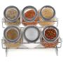 Kitchen thickened lead-free glass seasoning box,Seasoning storage jar set Seasoning bottle with shelf Spice cans Jam jar-A