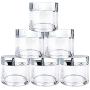 Beauticom 24 Pieces 30G/30ML(1 Oz) Round Clear Jars with Metallic SILVER Flat Top Lids for Herbs, Spices, Loose Leaf Teas, Coffee & Other Foods- BPA Free