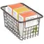 mDesign Moderner Landhausstil Tiefe Metallgitter Aufbewahrungsbox mit Griffen für Küche, Speisekammer, Schränke, Schlafzimmer, Badezimmer, Waschräume, Garagen – 5,25“ Hoch, 4er Set – Bronze