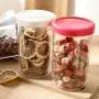 HOMELUNY Pack of 3 Food Airtight Jars Plastic Cereal Storage Containers Clear Jars for Candy, Cookie, Rice, Sugar,Flour,Snacks Keeping Food Dry & Fresh