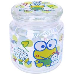 Keroppi Transparent Glass Storage Jar Snacks Cookies Sugar Airtight Container 480 ml Kitchen Canister