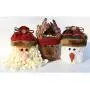 Sac à Cadeaux en Forme de Père Noël Amosfun avec Moustache Longue, Boîte à Bonbons Festive, Pots à Biscuits Adorables pour les Décorations de Noël