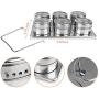 Dj siphraya Magnetic Spice Storage Container Jar Tins With Rack Holder Stainless Steel Silver Base Size 6.18X9.05 Inch Set Of 14 See Through Lids With Sifting Holes Rack Mounts Easily To Wall