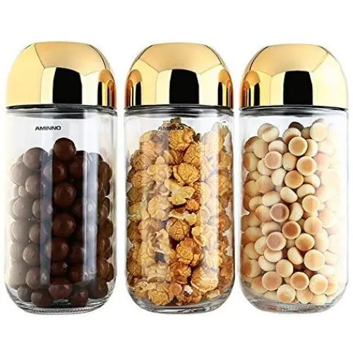 WANGLXST Food Storage Container with Lid, Healthy and Safe, Silicone Ring for Airtight Sealing, Storage Jar, for Kitchen Storage, for Grains etc, Transparent WANGLXST Food Storage Container with Lid, Healthy and Safe, Silicone Ring for Airtight Sealing, Storage Jar, for Kitchen Storage, for Grains etc, Transparent