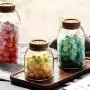 Glass Food Storage Containers with - Natural Wooden Lid - Airtight Lids for Pasta,Tea,Coffee,Cookies,Snacks for Kitchen and Pantry, Borosilicate Jars, (Medium)