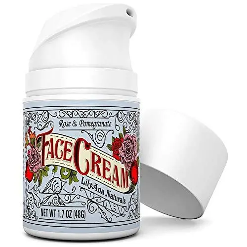Gesichtscreme Feuchtigkeitspflege für Frauen – Anti-Aging Wirkung, Falchencreme für Gesicht, Feuchtigkeitspflege für Trockenheit, Aufheller für dunkle Flecken, mit Rosen- und Granatapfel-Extrakten – 48ml