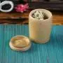 3 Größen Bambus Aufbewahrungsgläser mit Deckel für Gewürze Kaffee Tee Organizer Vintage Dose Küchen Dekor, 7x10cm
