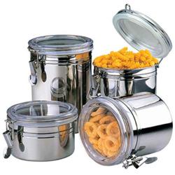 Cwg Set of 4 Storage Canisters with Airtight Lids, 5 inch Stainless Steel storage jar for Tea, Coffee, Sugar, Rice, Biscuits, Oats, Snack etc