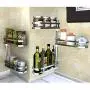 ZOUQILAI Stainless Steel Adjustable Seasoning Box, Kitchen Cabinet, Pantry, Shelf Organizer/Spice Rack with 3 Tiered Levels of Storage for Spice Bottles, Jars, Seasonings ZOUQILAI Stainless Steel Adjustable Seasoning Box, Kitchen Cabinet, Pantry, Shelf Organizer/Spice Rack with 3 Tiered Levels of Storage for Spice Bottles, Jars, Seasonings