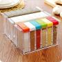 6Pcs Kitchen Spice Jar Seasoning Box Kitchen Spice Rack Storage Bottle Jars Transparent PP Salt Pepper Cumin Powder Box tool,T1