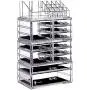 Organisateur de Maquillage sur Bureau Acrylique, Conception en 3 Pièces Empilable, 11 Tiroirs pour Cosmétiques, Soins de la Peau, Vanity, Salle de Bain, Transparent par Cq Acrylic Organisateur de Maquillage sur Bureau Acrylique, Conception en 3 Pièces Empilable, 11 Tiroirs pour Cosmétiques, Soins de la Peau, Vanity, Salle de Bain, Transparent par Cq Acrylic