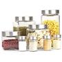 8 Piece Square Glass Canister and Spice Jar Set with Lids