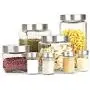 8 Piece Square Glass Canister and Spice Jar Set with Lids 8 Piece Square Glass Canister and Spice Jar Set with Lids