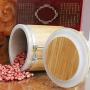 Food Tank Kitchen Tea Cans Nuts Storage Jar Sealed Grains Bamboo Container Spice Round Lid,S
