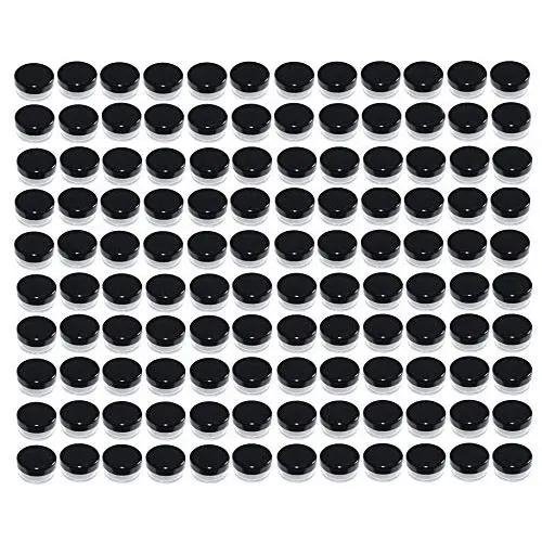 Tosnail 120 Pieces 3 Gram Clear Plastic Cosmetic Containers with Black Lids Lip Balm Containers Beads Organizer Tosnail 120 Pieces 3 Gram Clear Plastic Cosmetic Containers with Black Lids Lip Balm Containers Beads Organizer