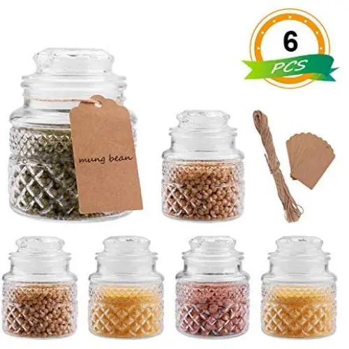 Glass Food Storage Canisters Jars with Tight Lids for Kitchen or Bathroom ~ Food,cookie,cracker, Storage Containers-20oz(Set of 6) Glass Food Storage Canisters Jars with Tight Lids for Kitchen or Bathroom ~ Food,cookie,cracker, Storage Containers-20oz(Set of 6)