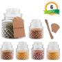 Glass Food Storage Canisters Jars with Tight Lids for Kitchen or Bathroom ~ Food,cookie,cracker, Storage Containers-20oz（Set of 6）