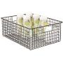 mDesign Farmhouse Decor Metal Wire Food Organizer Storage Bin Baskets with Handles for Kitchen Cabinets, Pantry, Bathroom, Laundry Room, Closets, Garage - 8 Pack - Bronze