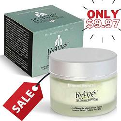 Kave Premium Beard Butter, Balm, Cream, Natural Moisture with Organic Shea, Coconut, Argan Oil. Mustache Conditioner, Softener, Thickener, Tamer, Lotion, 2 oz