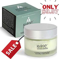 Kave Premium Beard Butter, Balm, Cream, Natural Moisture with Organic Shea, Coconut, Argan Oil. Mustache Conditioner, Softener, Thickener, Tamer, Lotion, 2 oz