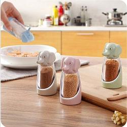 | Salt Pigs, Cellars & Servers | High|grade cute elephant spice jar wheat straw temperos salt pepper bottle for BBQ kitchen cooking tools | by HUDITOOLS | 1 PCs