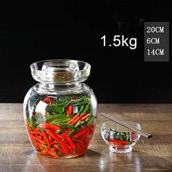 MFWFR Kimchi jar, Glass Thick Sauerkraut Pickles Jars Home Water Seal Extra Large Sichuan Pickles Jars Pickles,M1