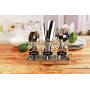 Mason Jar Flatware Caddy, Utensil Holder with Black Chalk Label on Galvanized Tray, Cutlery Organizer, Home and Party Drinkware Set