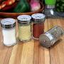 Glass Spice Storage Bottle Shaker Seasoning Jars BBQ Cooking Herbs Container Organizer Kitchen Gadgets Accessories Supplies Glass Airtight Food Storage Containers