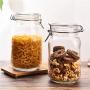 Yl Ly Square Glass Sealed Canister Storage Jar Candy Bottle Dried Fruit Snack Glass Jar With Scale 800Ml (With Scale)