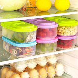 YXTHON Multi-Function Kitchen Refrigerator Plastic Lunch Storage Jar Household Fruit Box Double-Grid Covered Kitchen Food Multi-Grain Sealed Cans 6Pcs