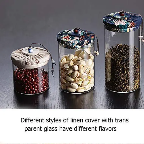 Tea Ceremony-Clear Glass Canisters With Airtight Lids Glass Storage Jars Dry Food Storage Containers With Wood Lids Coffee Loose Tea Jars Flower Containers Dry Goods Canisters,2 Piece Set,300ML(10 oz)