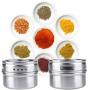 BESTONZON Magnetic Spice Jars Tins Storage Condiment Container with Lid and Rack