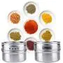 BESTOMZ Spice Jars Stainless Steel Storage Jars 6pcs Small Bottles and Rack BESTOMZ Spice Jars Stainless Steel Storage Jars 6pcs Small Bottles and Rack