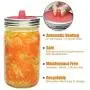 HomeKit Mason Jar Fermenting Lids 5-Pack Wasserlose, Fehlfests Silikon Fermentierungs-Belüftungsdeckel-Set + Edelstahl Bänder für Weitversiegelte Mason Gläser für Gemüse, Sauerkraut, Kimchi (Farbenfroh)