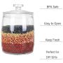 Folinstall 72 FL OZ Glass Jars with Lids, Glass Storage Canister Great for Cereal, Candy, Nuts, Sugar, Flour, Chip and Cookies, Clear, 0.56 Gallon